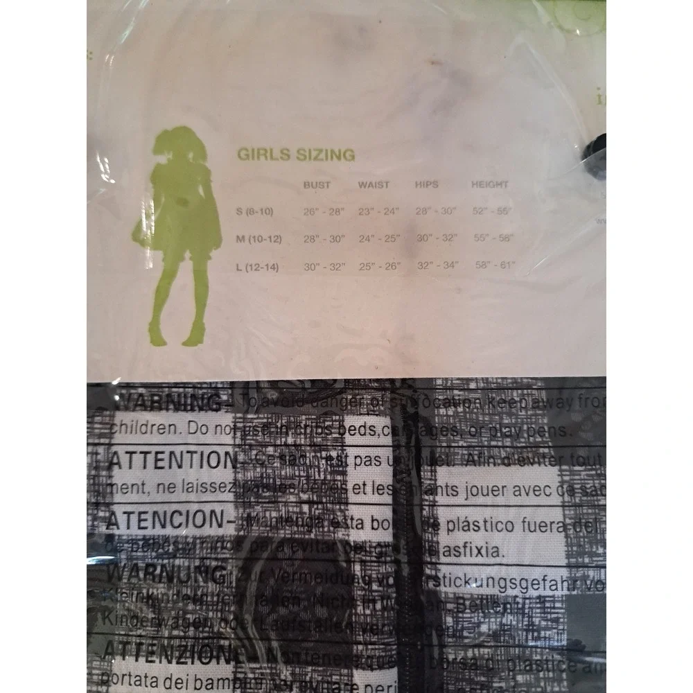 InCharacter Tragedy Raggedy Anne Girls Costume Gothic Gingham Large 12-14 NEW